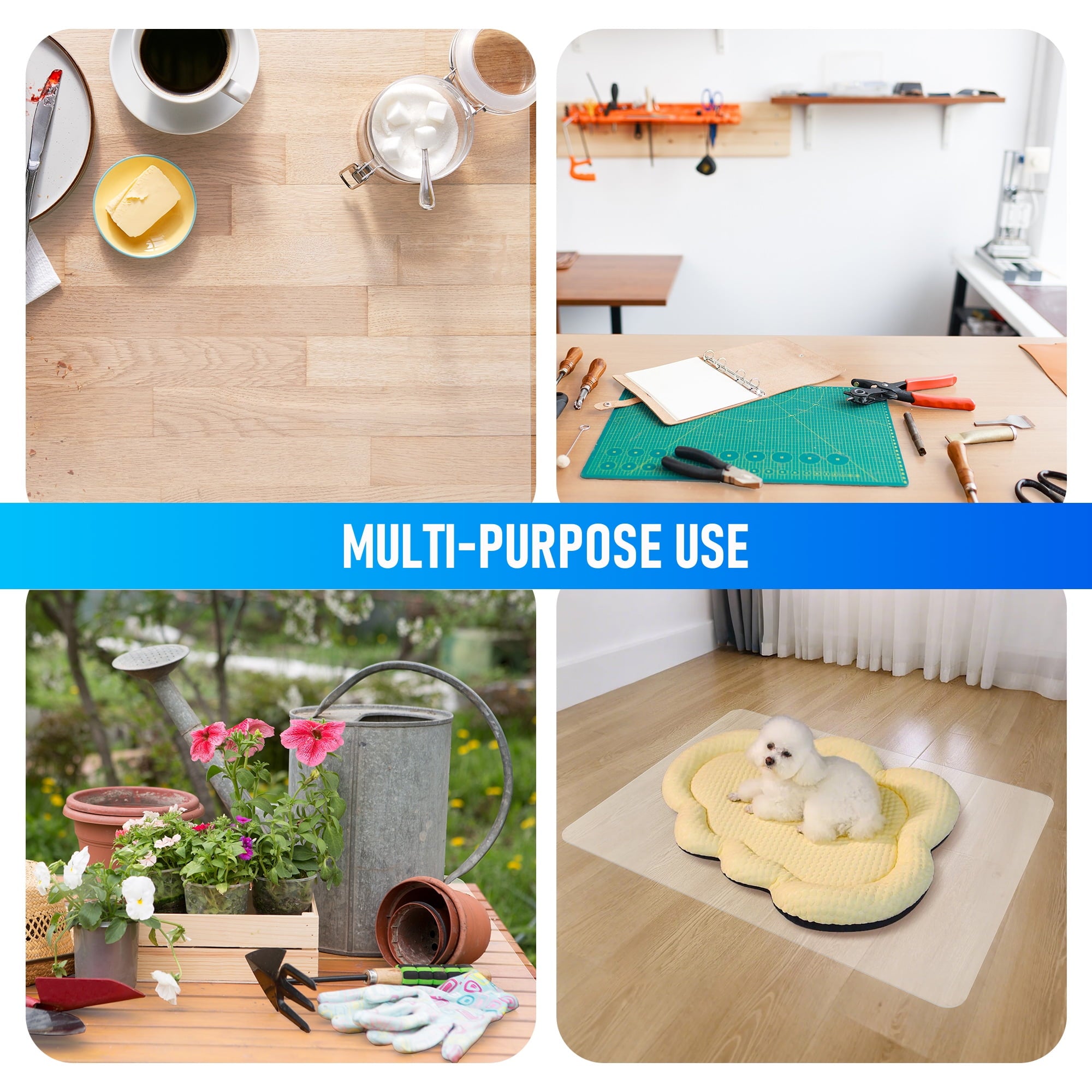 PVC Clear Office Chair Mat for Hardwood Floor,36"x48"Clear Mat for Desk Chair/Table.As Table Pad&Table Cover