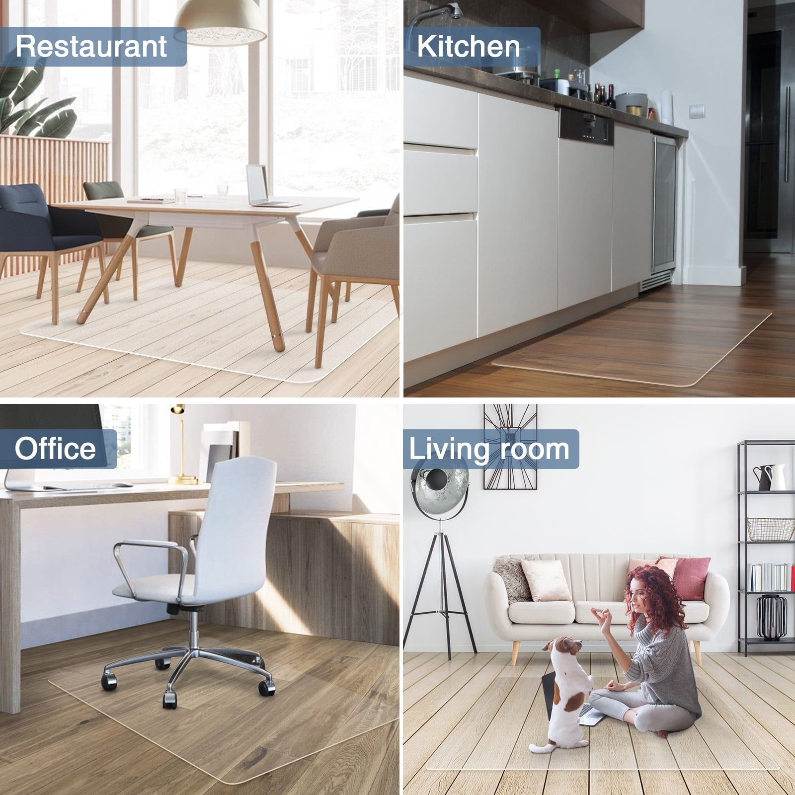 PVC Clear Office Chair Mat for Hardwood Floor,36"x48"Clear Mat for Desk Chair/Table.As Table Pad&Table Cover