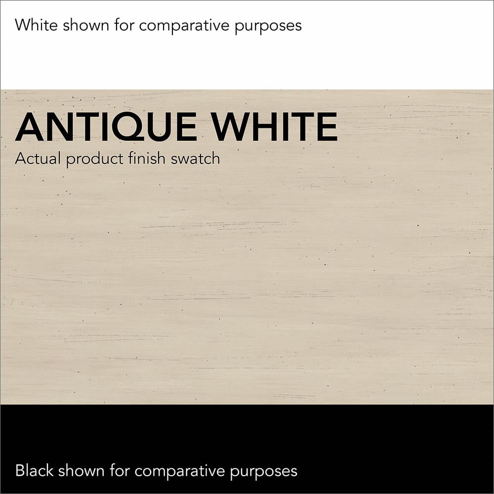 Salinas L Desk with Hutch & File Cabinet in Antique White - Engineered Wood