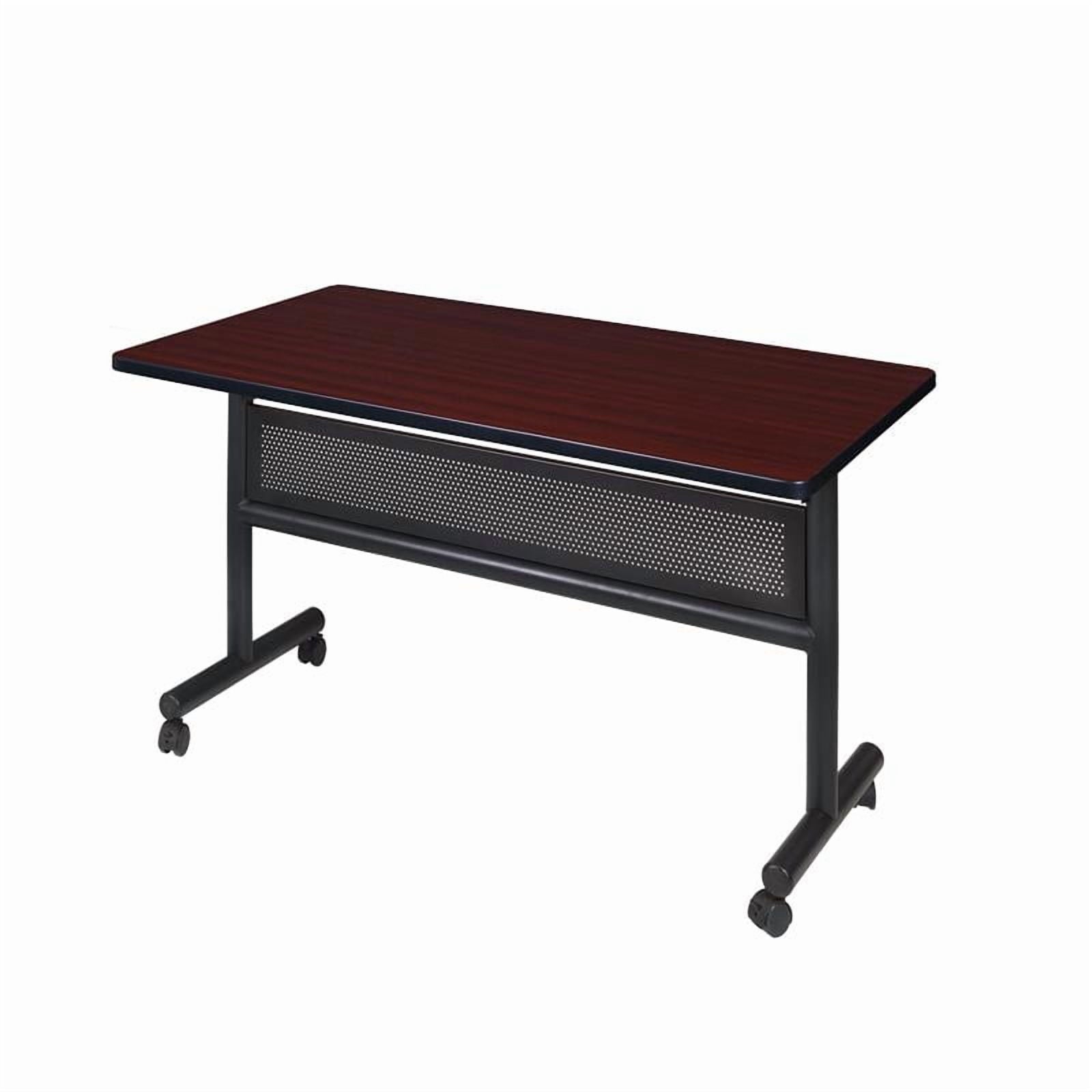 Regency Kobe 48" Flip Top Mobile Training Table with Modesty- Cherry