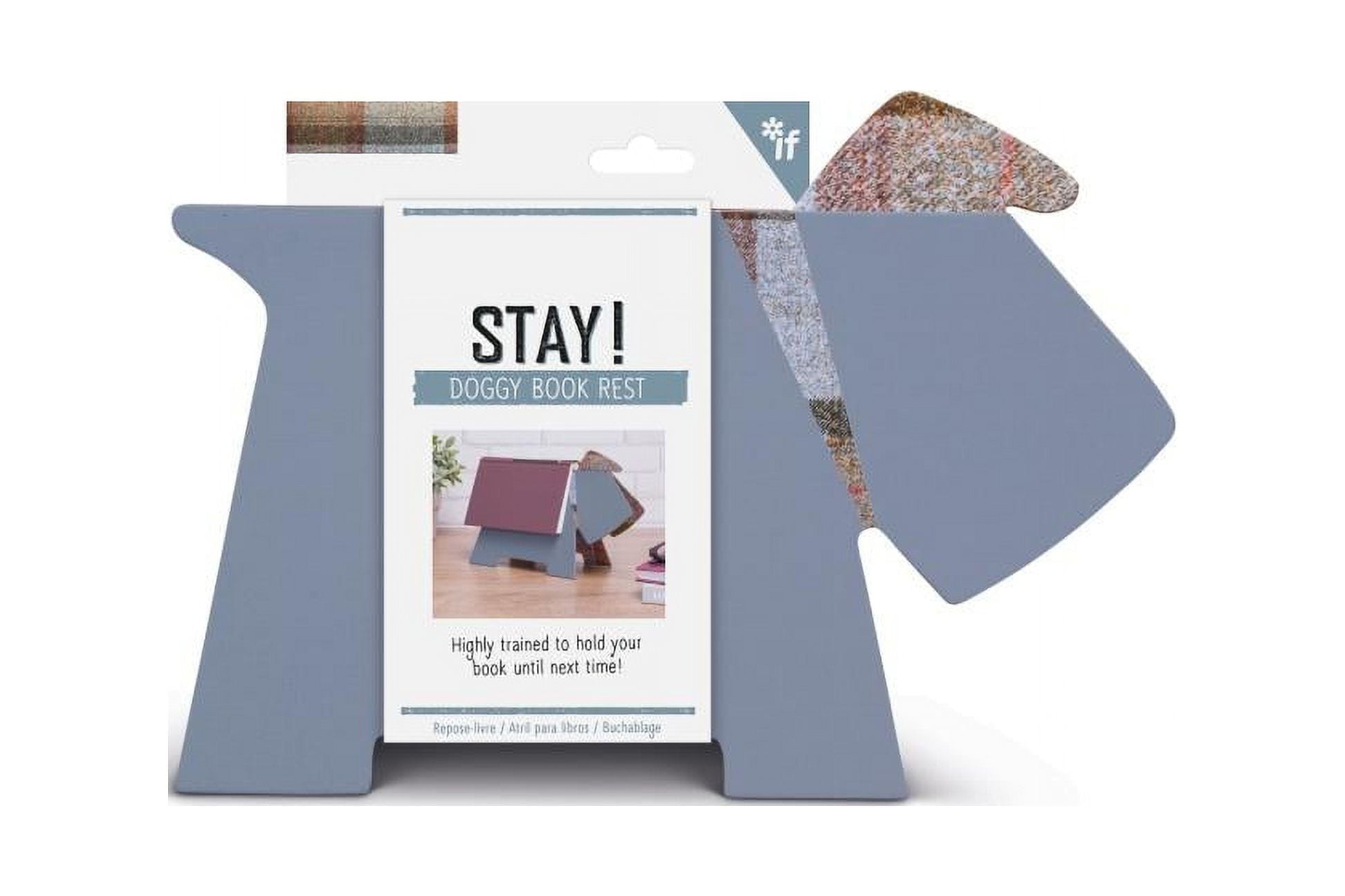 Stay! Doggy Book Rest - Gray Plaid (Other)
