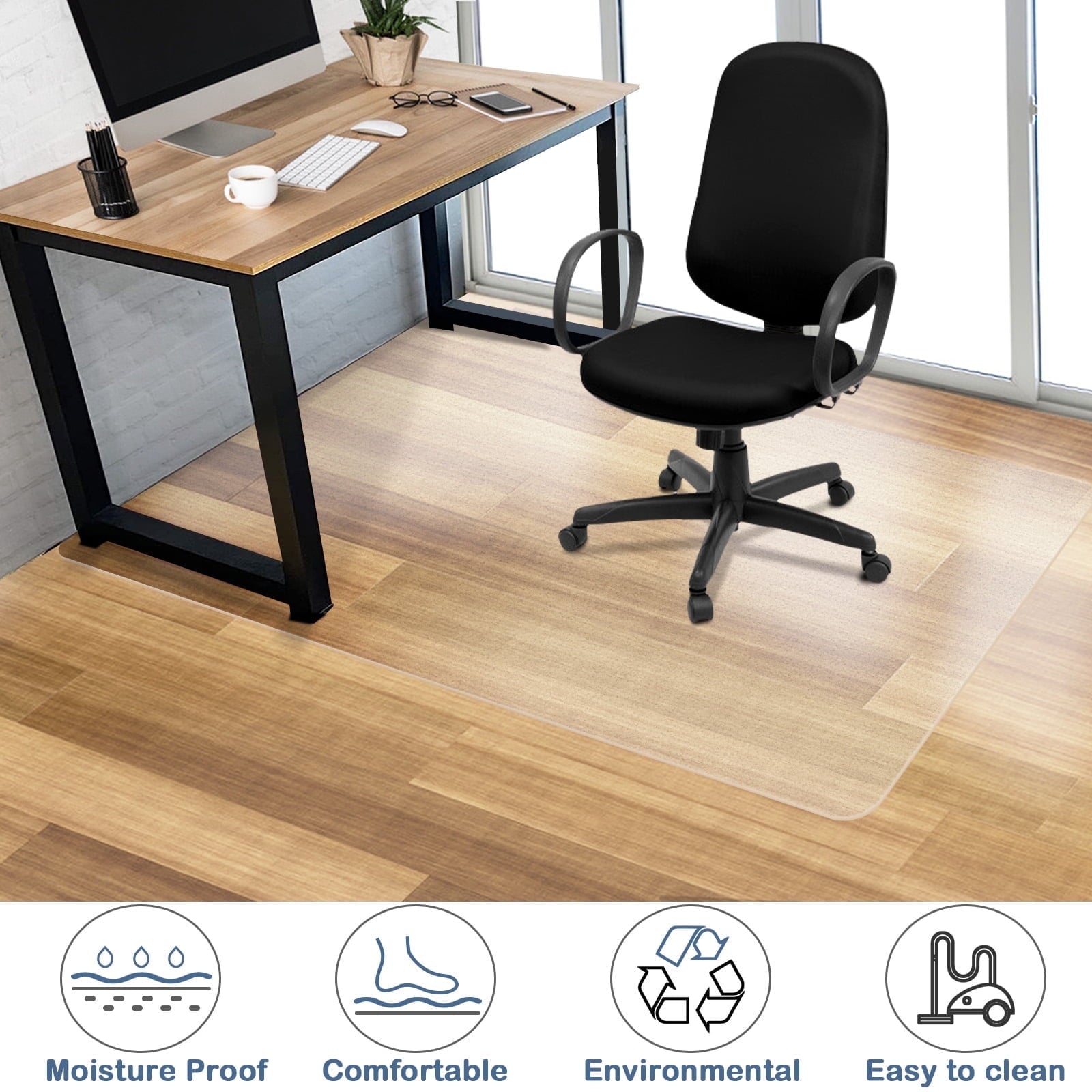PVC Clear Office Chair Mat for Hardwood Floor,36"x48"Clear Mat for Desk Chair/Table.As Table Pad&Table Cover